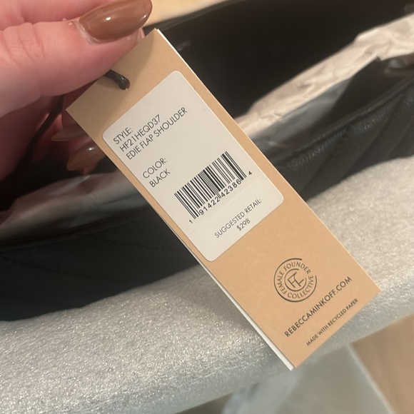 NWT Rebecca Minkoff Edie Flap Shoulder Bag, Black/Multi - Picture 8 of 9